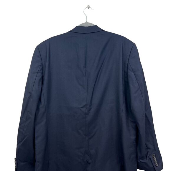 Boss Hugo Boss Mens Wool Blazer Suit 3 Button Ventless Lined Pockets Navy Sz 42R - Picture 7 of 7